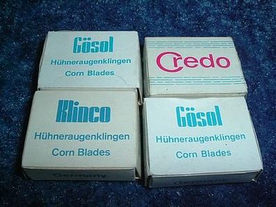 4 Packungen mit Hühneraugenklingen-Klinco/ Gösol/ Credo