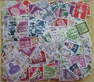 Briefmarken Deutschland BRD; mehr als 600 Marken, papierfrei, viele verschiedene