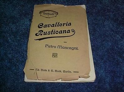 Textbuch-Cavalleria Rusticana von Pietro Mascagni