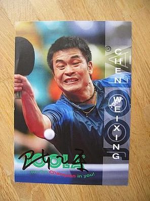 Tischtennisstar Chen Weixing - handsigniertes Autogramm