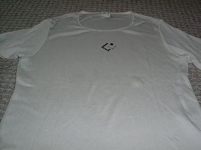 weißes T-Shirt Größe 46 mit Rundhalsausschnitt