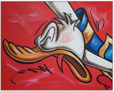 Klausewitz: Original Acryl auf Leinwand: Donald Duck in Rage / 40x50 cm