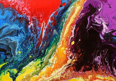 Vlies-Fototapete 106 - 300x210cm, Rainbow Wall Kunst Tapete Bunt Abstrakt Hintergrund