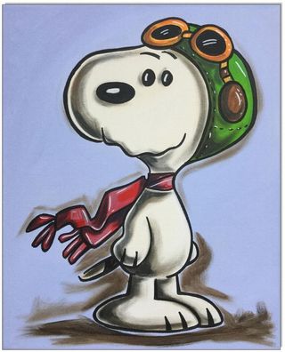 Klausewitz: Original Acryl auf Leinwand: Snoopy vs. Red Baron V / 40x50 cm