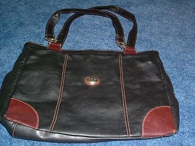 große Shoppingtasche-schwarz/ braun-Leder-Riváge