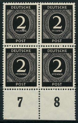 Kontrollrat Ziffern Nr 912a postfrisch Viererblock URA X820776