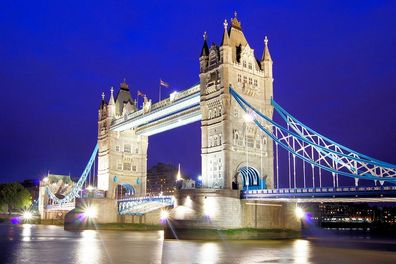 Vlies-Fototapete 1221 - 104x70.5cm, London Tapete London Tower Bridge City Miasto Sky