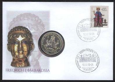 Numisbrief BRD Friedrich I. Barbarossa 12.12.1996 (10 DM) Worbes 991