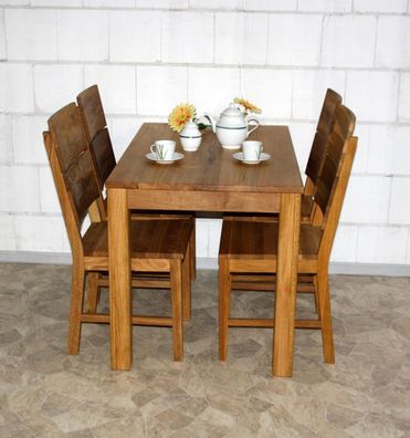 Massivholz Esstisch 110x70cm Wildeiche massiv geölt Esszimmertisch Küchentisch Tisch