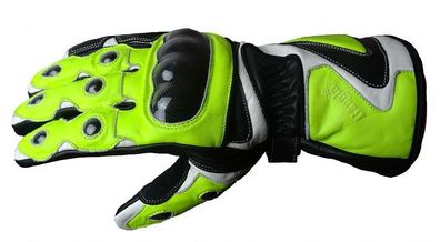 Bangla Motorrad Handschuhe Motorradhandschuhe Leder neon schwarz weiss S - XXL