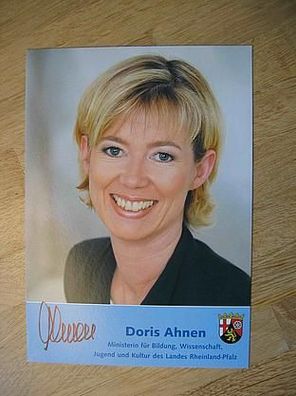 Rheinland-Pfalz Ministerin SPD Doris Ahnen - handsigniertes Autogramm!!!