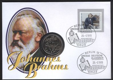 Numisbrief BRD Johannes Brahms 25.3.1995 (5 DM) Worbes 826