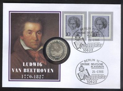 Numisbrief BRD Ludwig van Beethoven 25.3.1995 (5 DM) Worbes 824