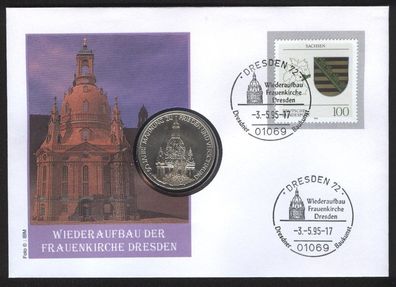 Numisbrief BRD Frauenkirche Dresden 3.5.1995 (10 DM) Worbes 838