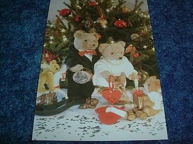 609/ Postkarte-Teddys am Weihnachtsbaum