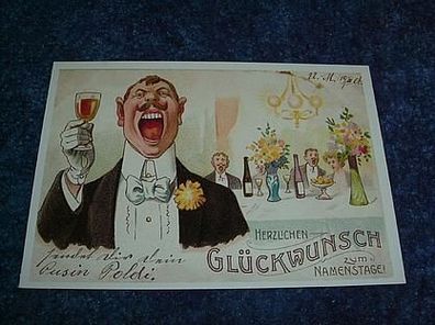 669/ Postkarte-Historische Glückwunschkkarte