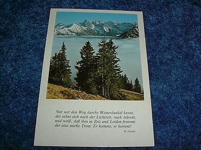 689/ Postkarte mit Spruch und Landschaftsbild
