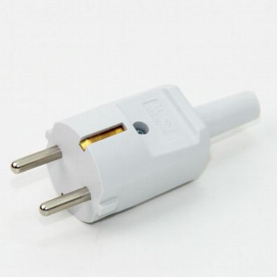 Schutzkontakt-Stecker grau 250V/16A mit Knickschutztuelle schlagfestes Thermoplast