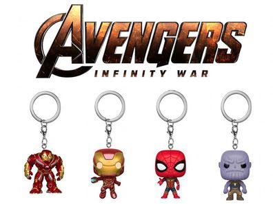 Avengers Bobble-Head Schlüsselanhänger (4cm) Ironman Spiderman Hulkbuster Thanos