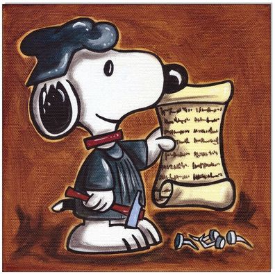 Klausewitz: Original Acryl auf Leinwand: Peanuts Luther Snoopy / 20x20 cm