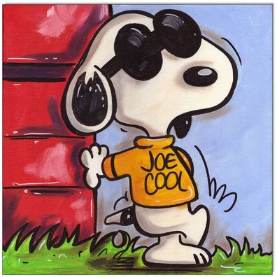 Klausewitz: Original Acryl auf Leinwand: Peanuts Snoopy Joe Cool / 30x30 cm