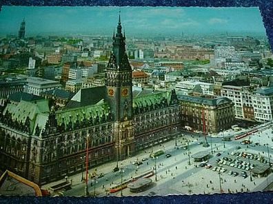 1128/ Ansichtskarte-Hamburg-Rathausmarkt