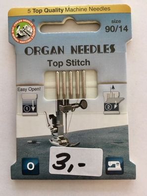 5 Organ Top Stitch 90 Nähmaschinennadeln