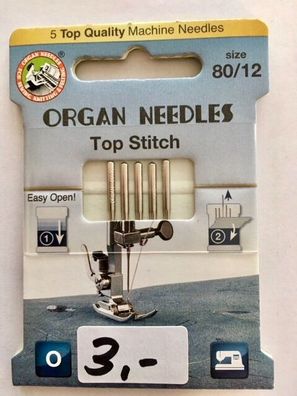 Organ Top Stitch 80er Nähmaschinennadeln