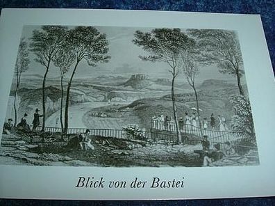 1292 / Ansichtskarte-Sächsische Schweiz-Blick Bastei