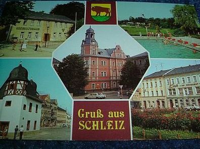1364/ Ansichtskarte-Gruß aus Schleiz