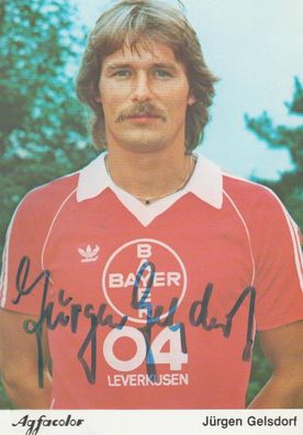 Jürgen Gelsdorf Autogramm Bayer 04 Leverkusen