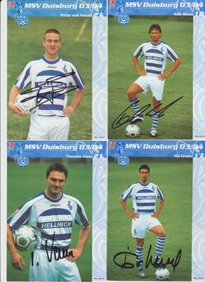12x MSV Duisburg Autogramme Saison 2003/2004