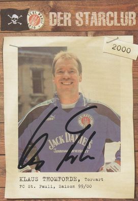 Klaus Thomforde Autogramm Saison 1999/2000 St. Pauli