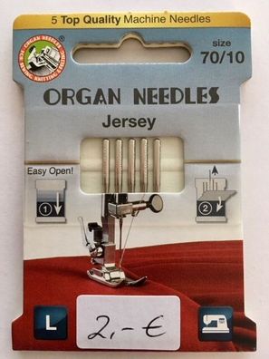 5 Nähmaschinennadeln Organ Needles Jersey