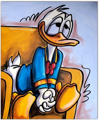Klausewitz: Original Acryl auf Leinwand: Donald Duck melanchol / 50x60 cm