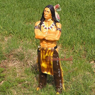 Indianer Country Figur Häuptling Western Dekoration Statue Werbefigur Apatsche