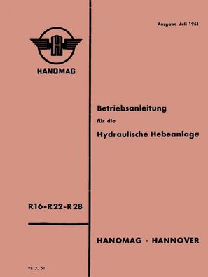Hydraulische Hebeanlage für die Hanomag Radschlepper R16 R22 R28