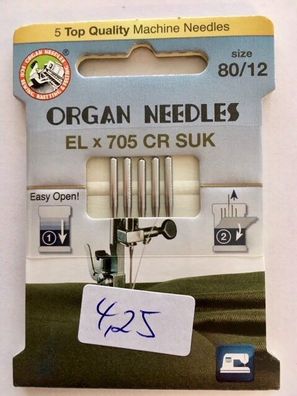 ORGAN® Needles EL X 705 Chromium SUK STÄRKE 80