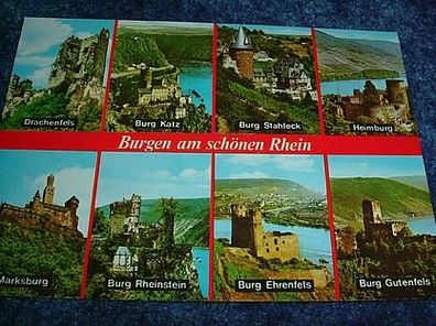 1719/ Ansichtskarte-Burgen am Rhein zwischen Bonn....