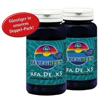 Bluegreen AFA. DE. X5 AFA-Bärlauch-Chlorella-Koriander-Spirulina 2x30g Doppelpack