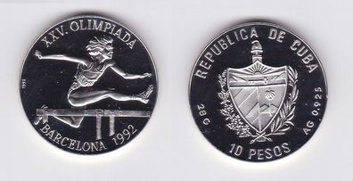 10 Pesos Silber Münze Cuba Olympiade Barcelona 1992 (124444)