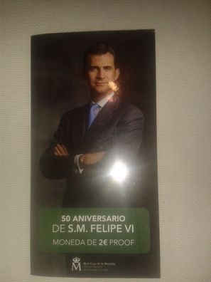 Original 2 euro 2018 PP Spanien coincard König Felipe VI.