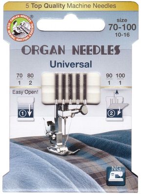 Organ Needles 5 Nähmaschinennadeln Universal 70-100