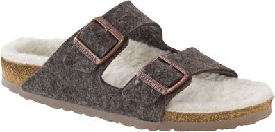 Birkenstock Pantolette Arizona WZ cacao happy lamb beige Gr. 35 - 46 - 1002085