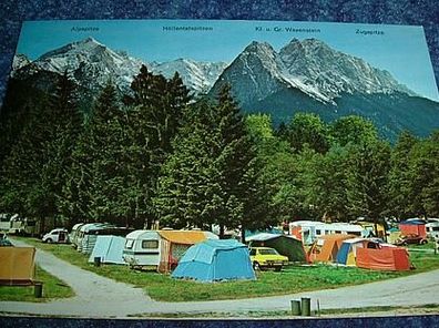 1952/ Ansichtskarte-Zugspitze Garmisch-Zeltplatz