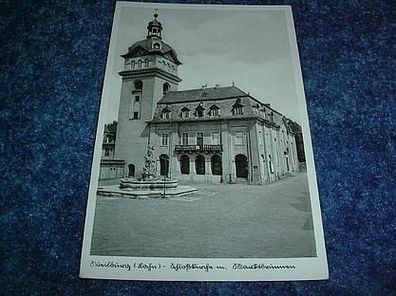 2068/ Ansichtskarte-Wailburg. Schloßkirche mit Brunnen