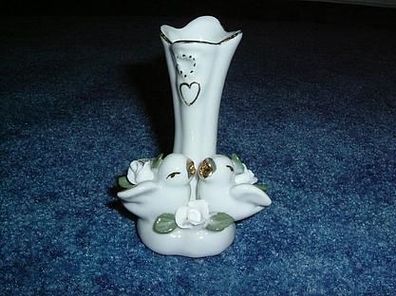 kleine Vase mit 2 Vögel als Dekor