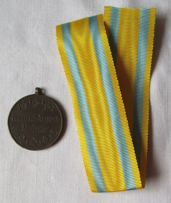 Sachsen Friedrich August Medaille in Bronze mit Band (100255)