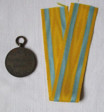 Sachsen Friedrich August Medaille in Bronze mit Band (110172)
