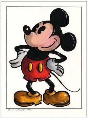 Klausewitz: Original Acryl auf Acrylmalpapier: Mickey Mouse Retro /30x40 cm